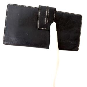 wallet KENNETH COLE vintage black leather slim minimalist chic preppy Y2K